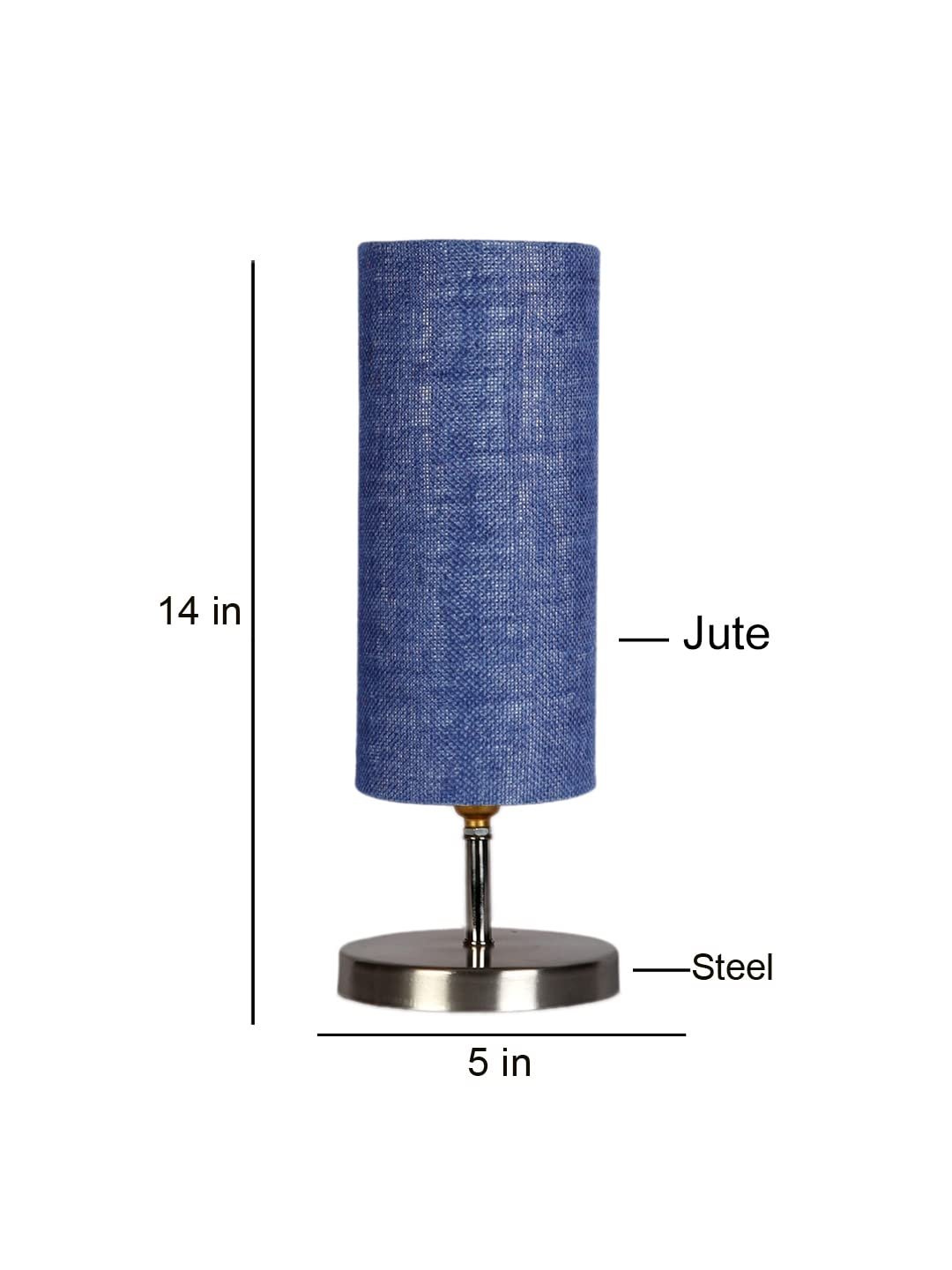 Blue Jute Table lamp with Steel Base -52