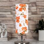 Multicolor Cotton Table lamp with Steel Base -53