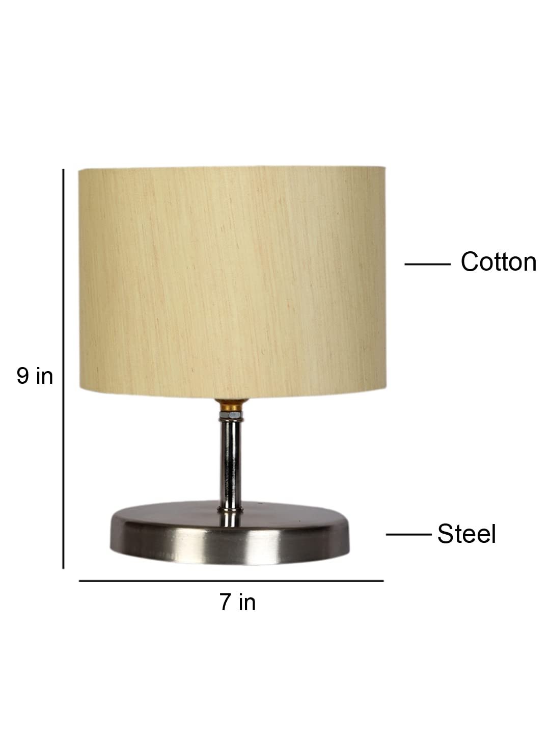 Off-White Cotton Table lamp with Steel Base -57