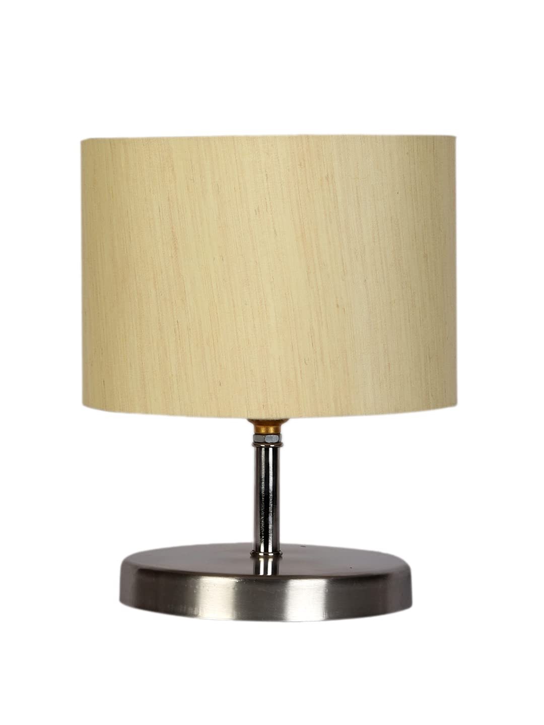 Off-White Cotton Table lamp with Steel Base -57
