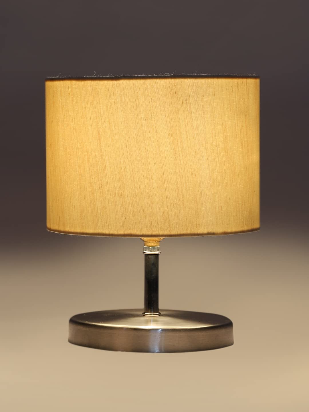 Off-White Cotton Table lamp with Steel Base -57