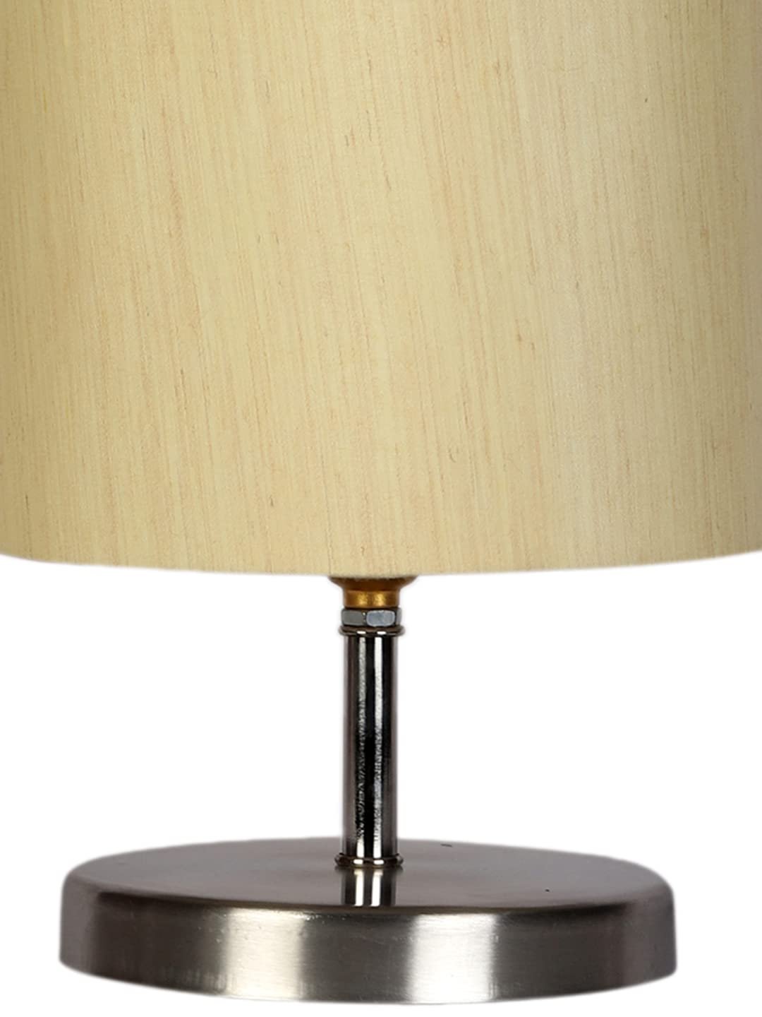 Off-White Cotton Table lamp with Steel Base -57