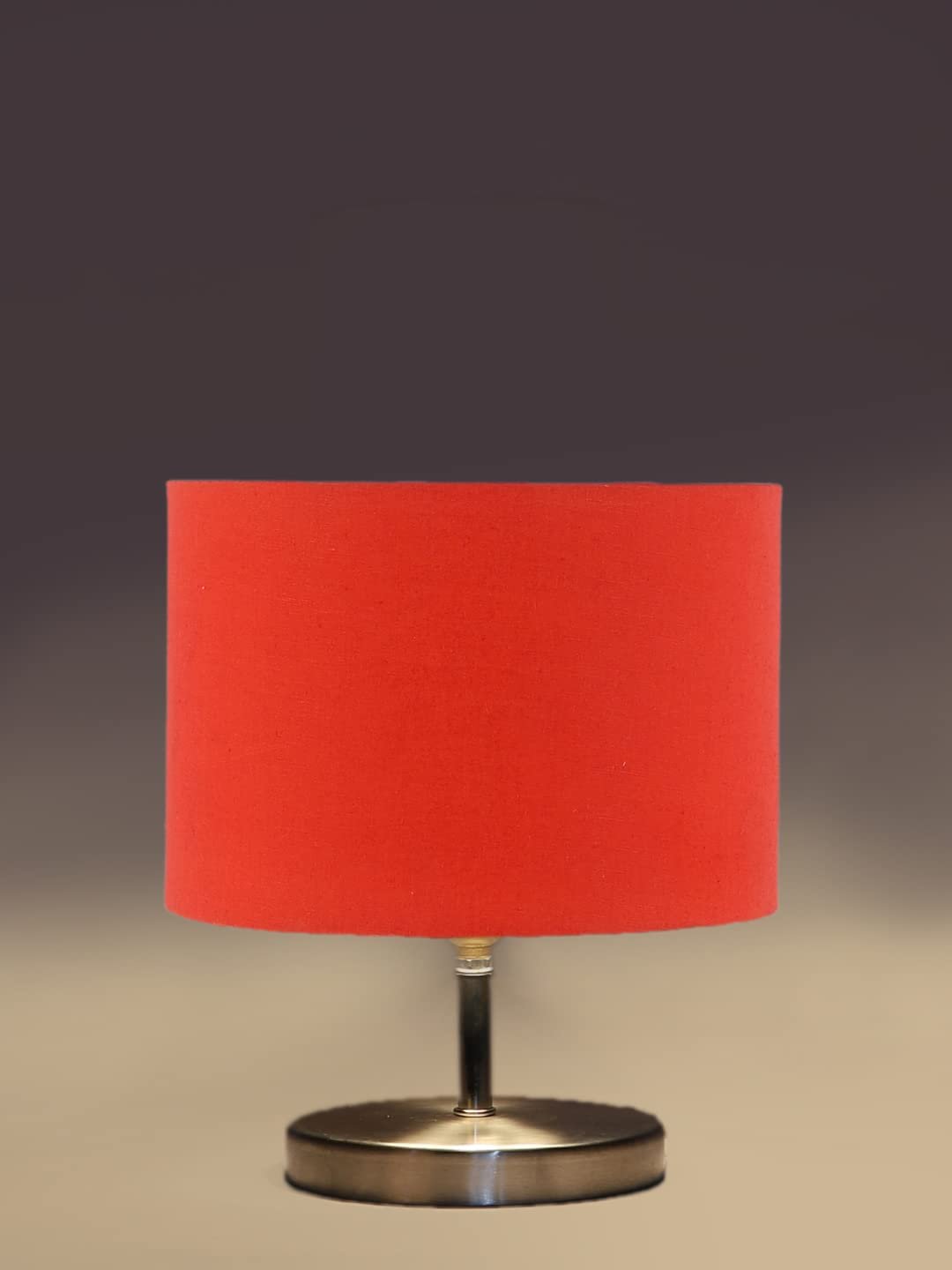 Orange Cotton Table lamp with Steel Base -60