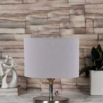 Grey Cotton Table lamp with Steel Base -62