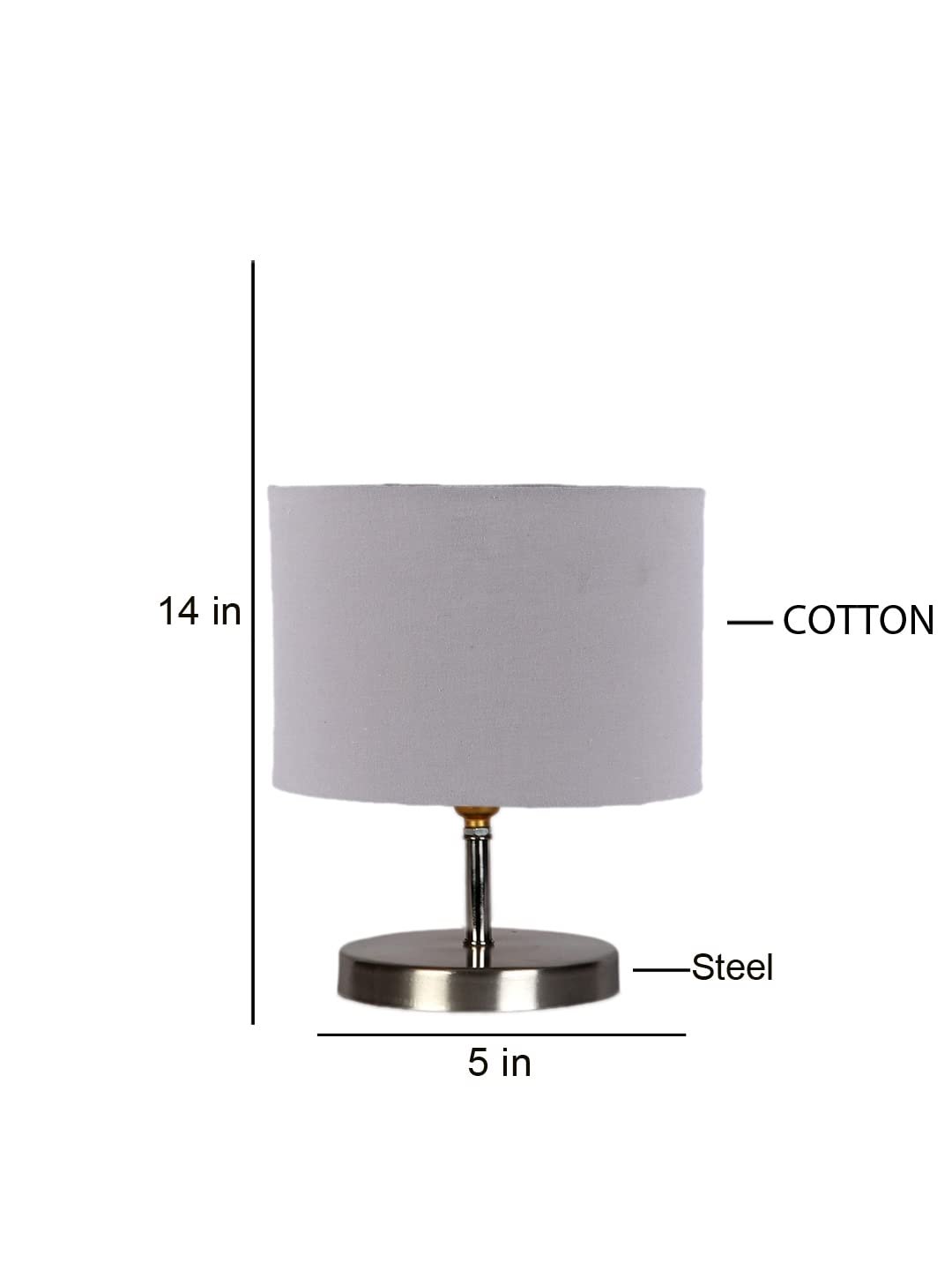 Grey Cotton Table lamp with Steel Base -62