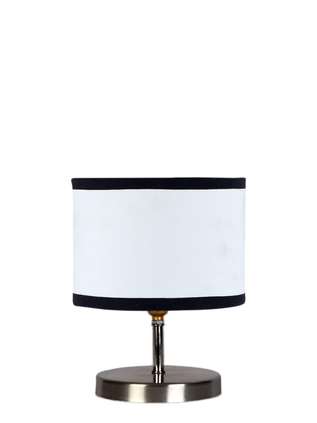 White & Black Cotton Table lamp with Steel Base -63