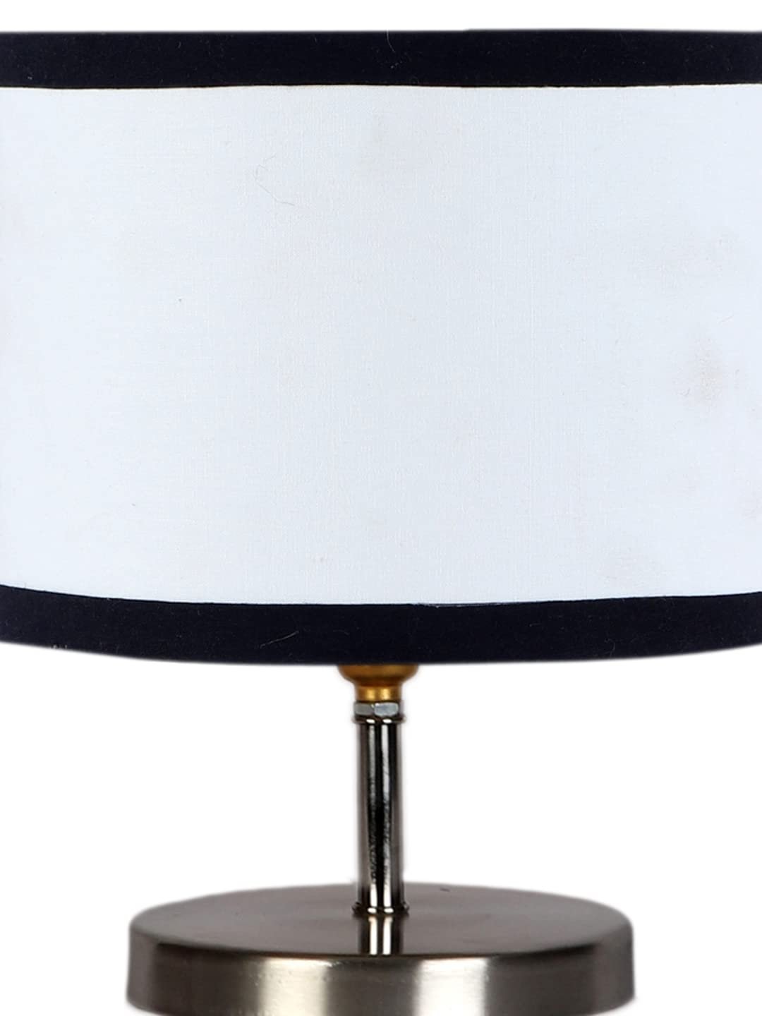 White & Black Cotton Table lamp with Steel Base -63