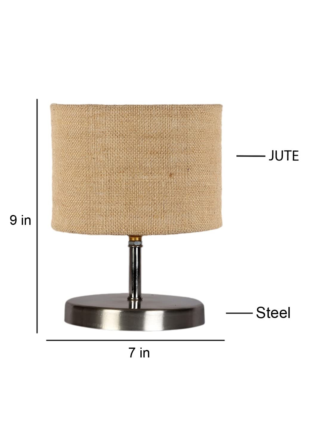 Beige Jute Table lamp with Steel Base -64
