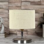 White Jute Table lamp with Steel Base -65