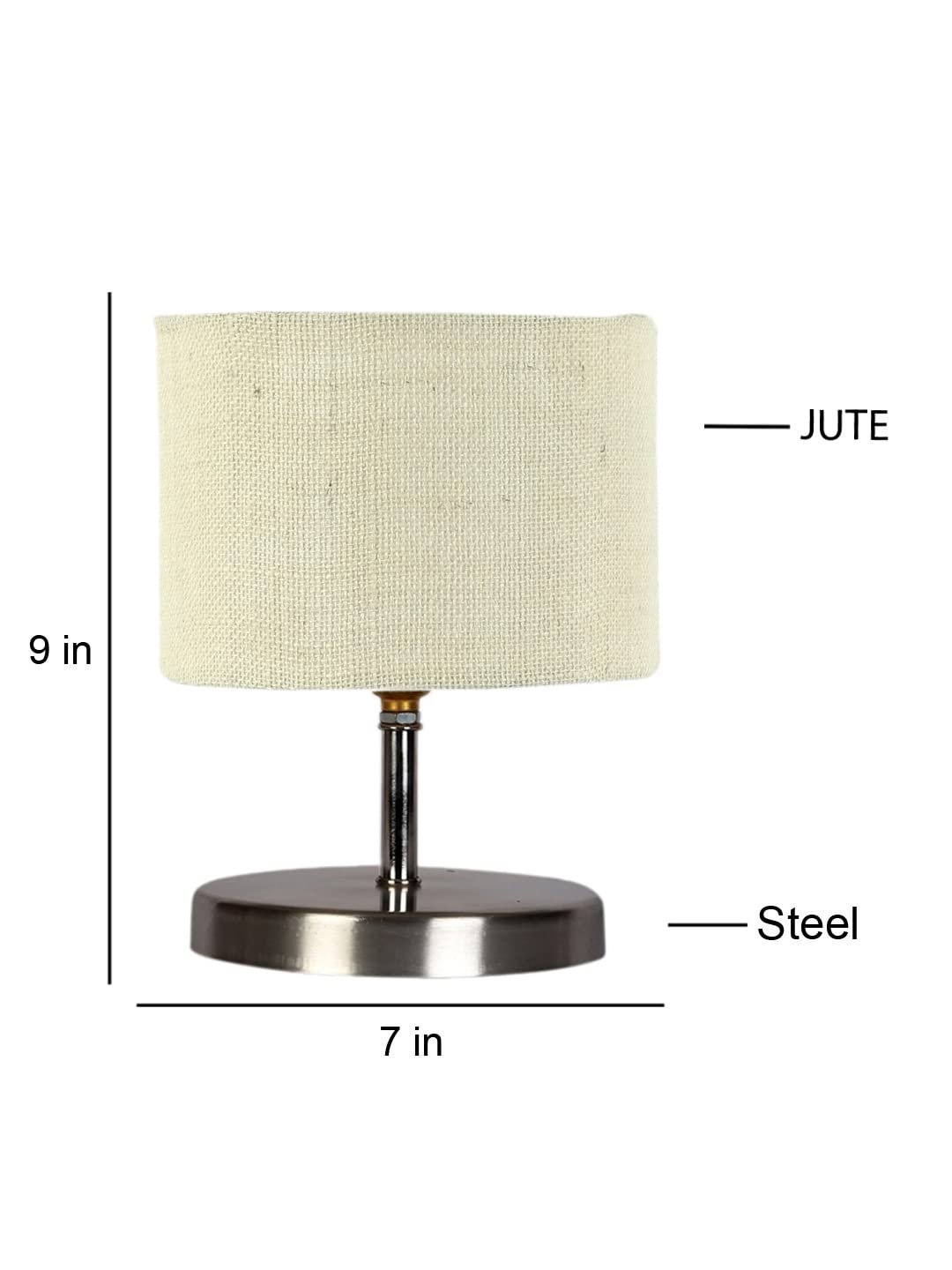 White Jute Table lamp with Steel Base -65