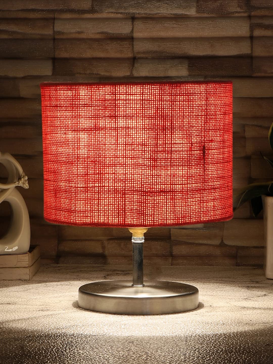 Pink Jute Table lamp with Steel Base -66