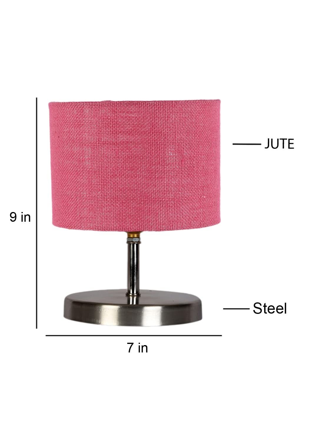 Pink Jute Table lamp with Steel Base -66