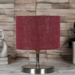 Maroon Jute Table lamp with Steel Base -67