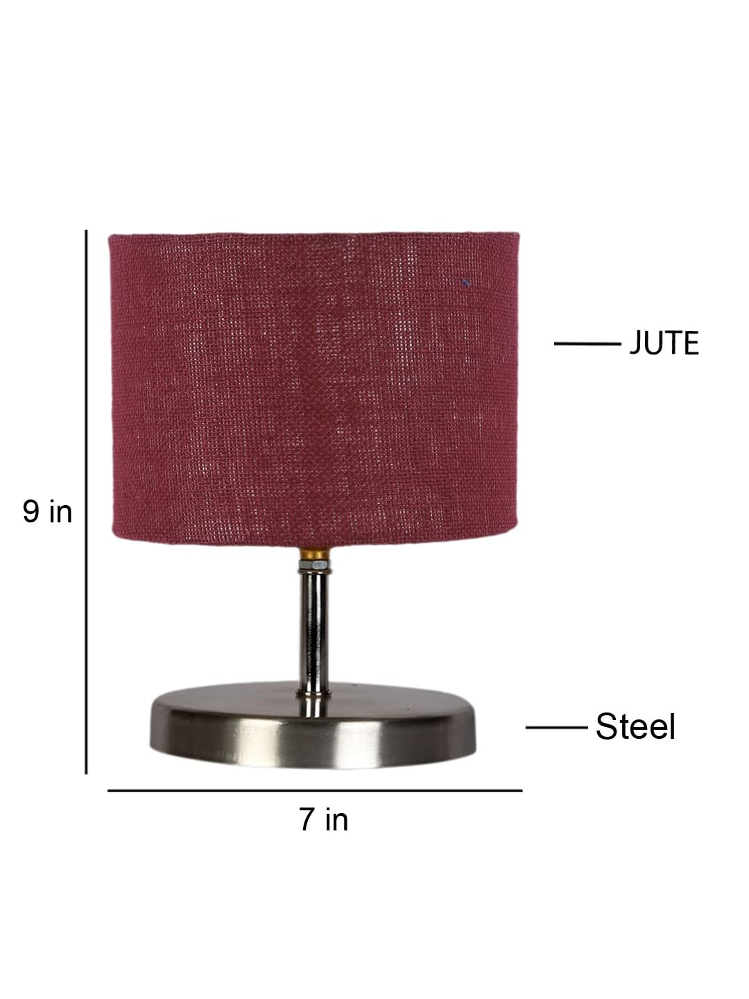 Maroon Jute Table lamp with Steel Base -67