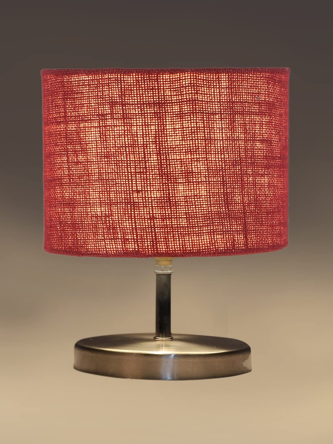 Maroon Jute Table lamp with Steel Base -67