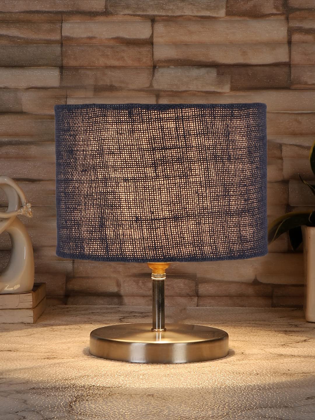 Blue Jute Table lamp with Steel Base -68