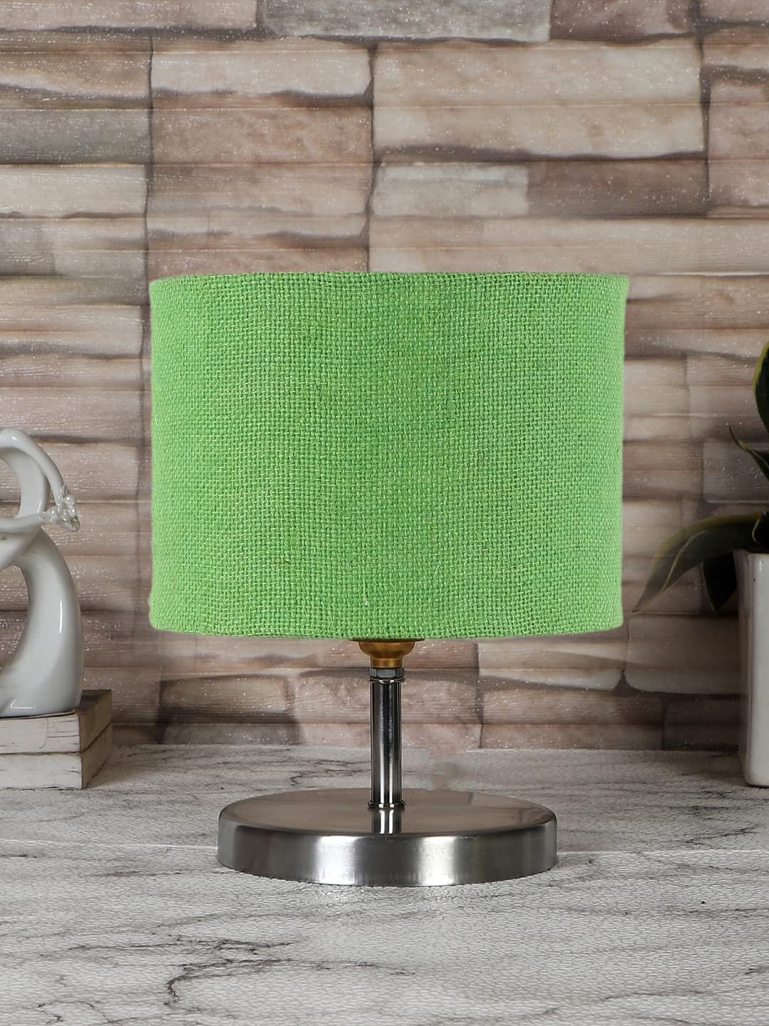 Green Jute Table Lamp with Steel Base -72