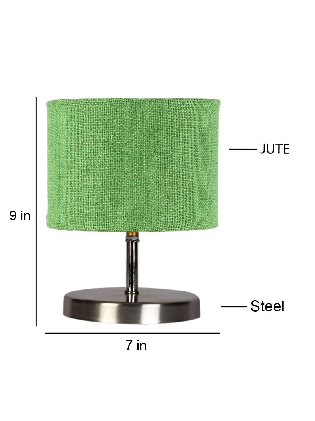 Green Jute Table Lamp with Steel Base -72