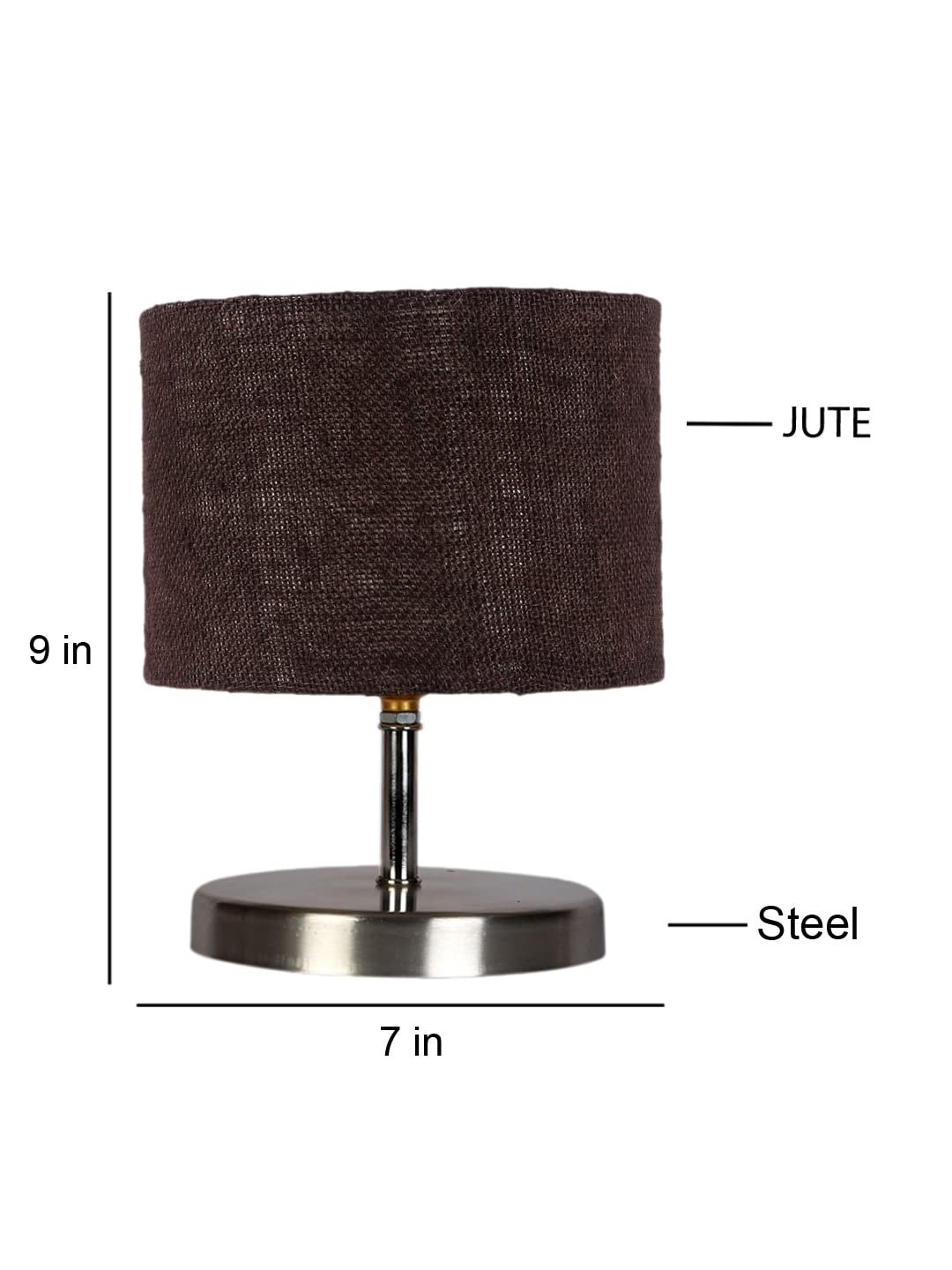 Brown Jute Table Lamp with Steel Base -73