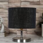 Black Jute Table Lamp with Steel Base -74