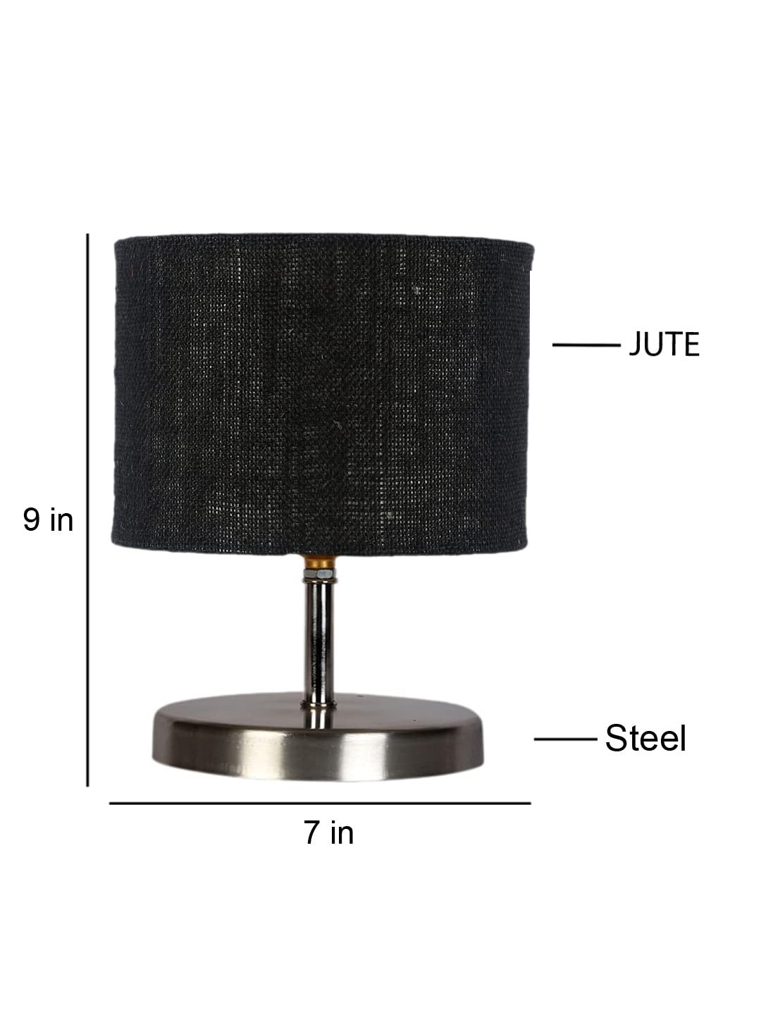 Black Jute Table Lamp with Steel Base -74