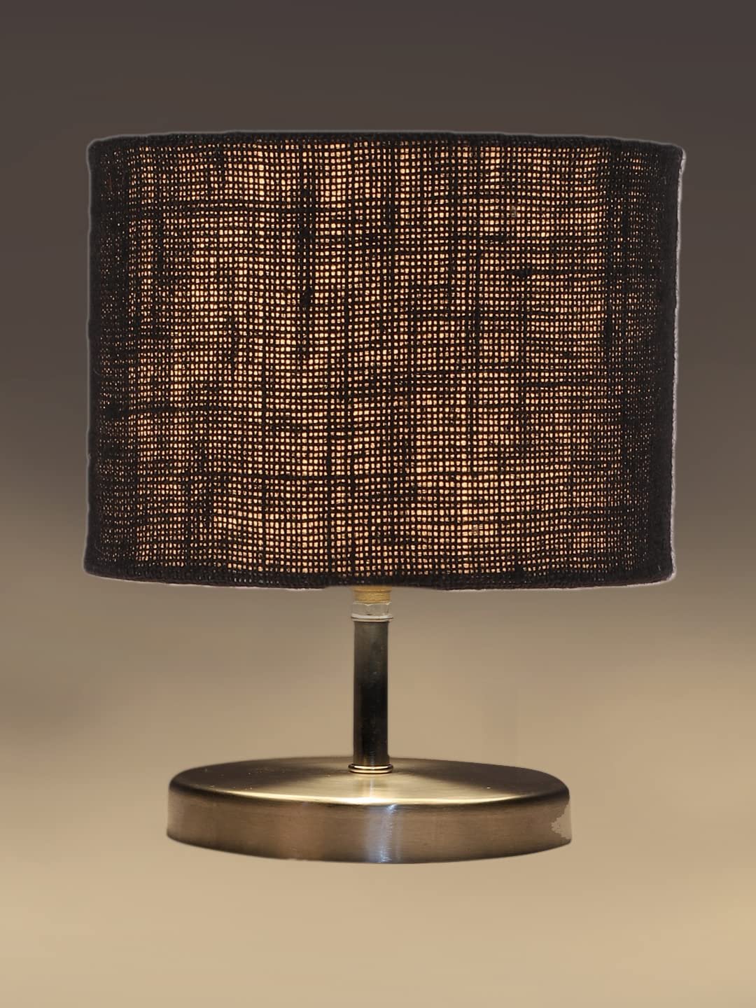 Black Jute Table Lamp with Steel Base -74