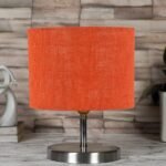 Orange Jute Table Lamp with Steel Base -75