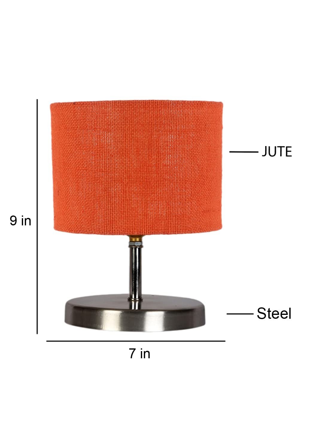 Orange Jute Table Lamp with Steel Base -75