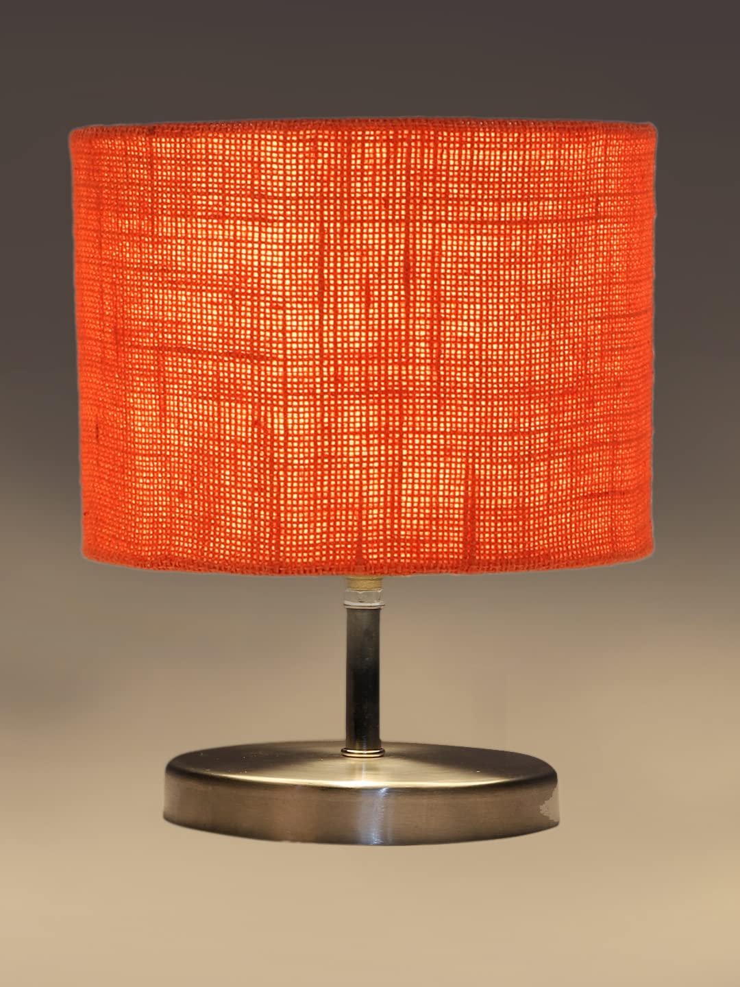 Orange Jute Table Lamp with Steel Base -75