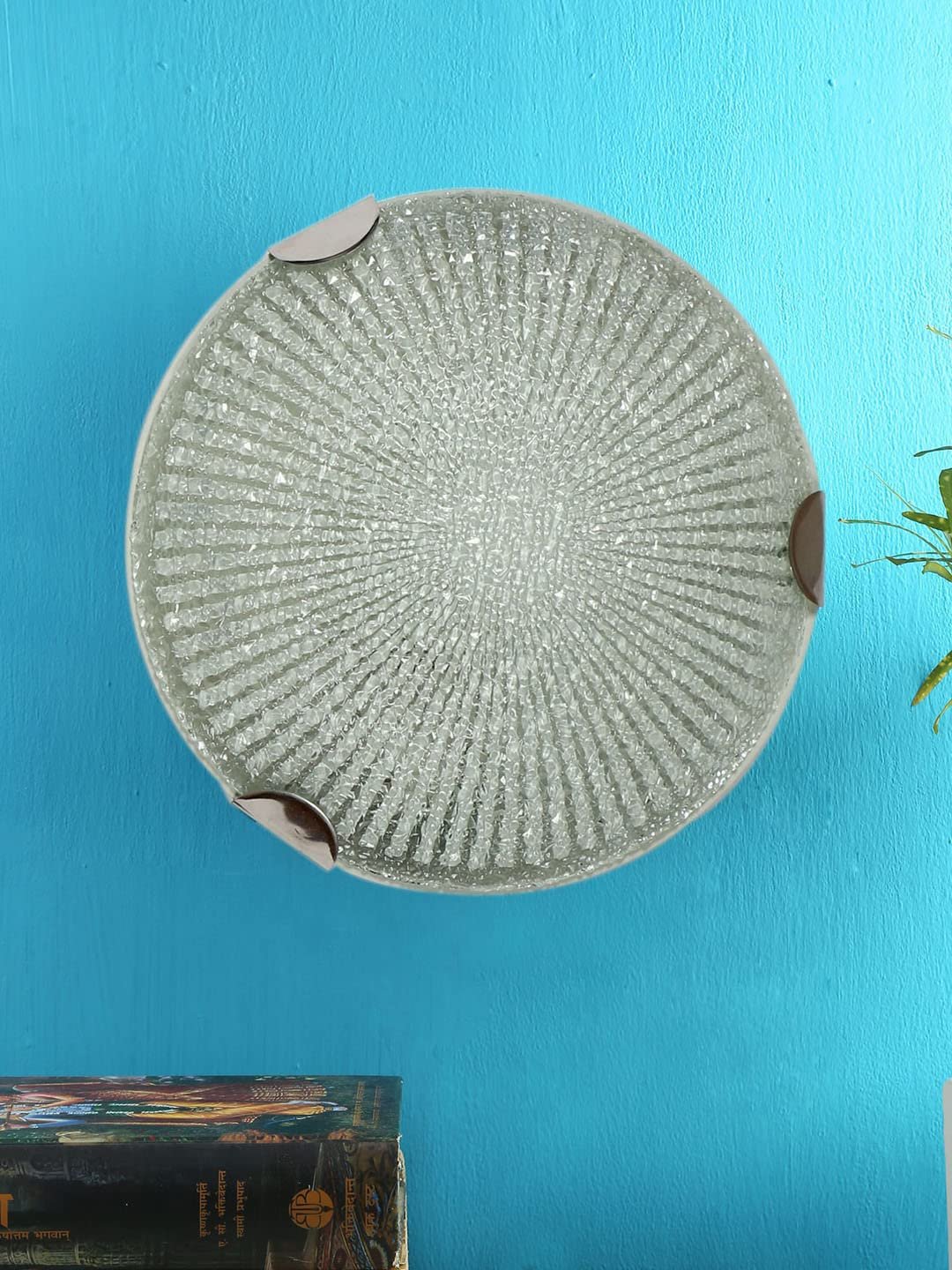 Glass Round Flush Mounted Wall Lamp (T)