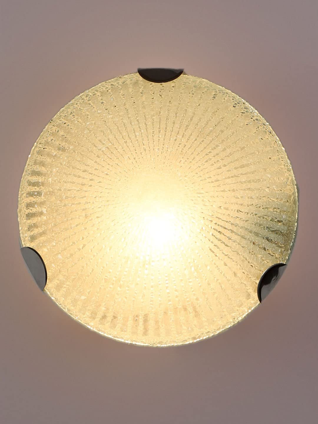 Glass Round Flush Mounted Wall Lamp (T)