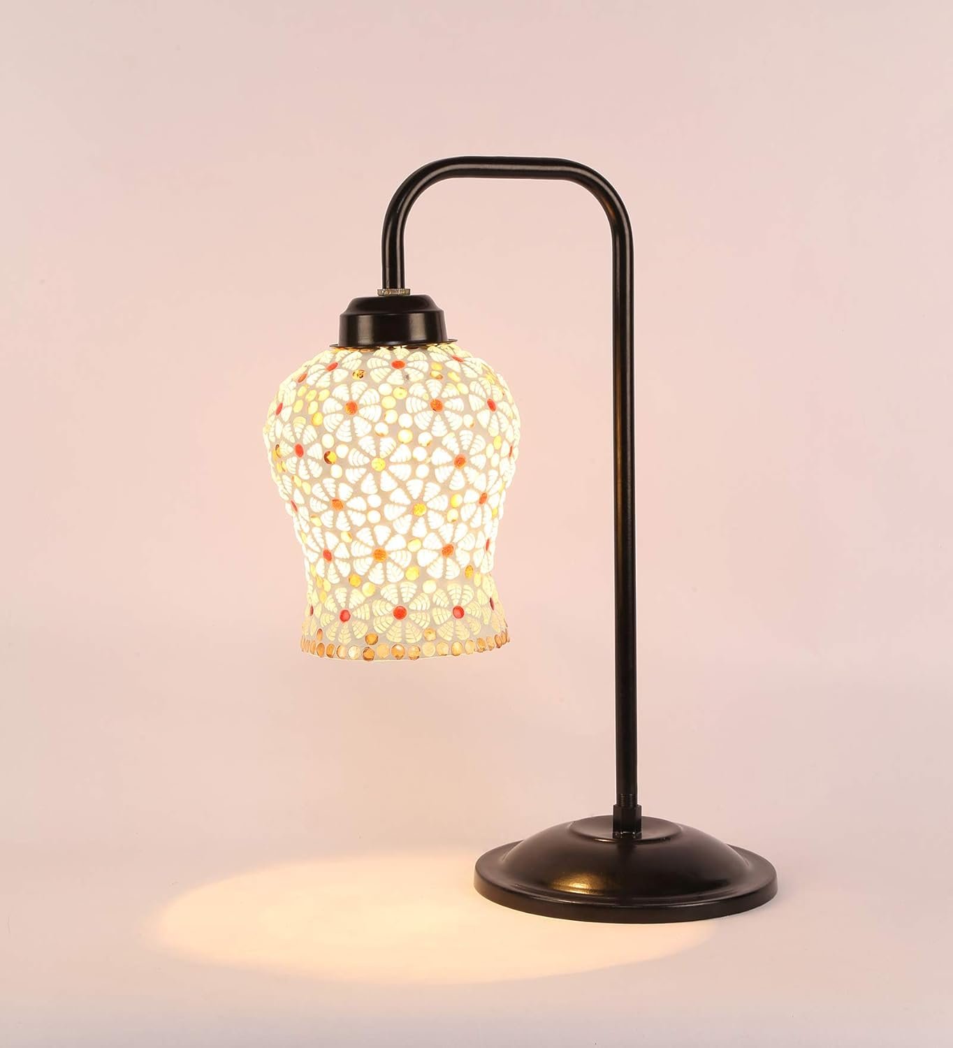 Mosaic Multicolor Glass Table LAMP with Black Base