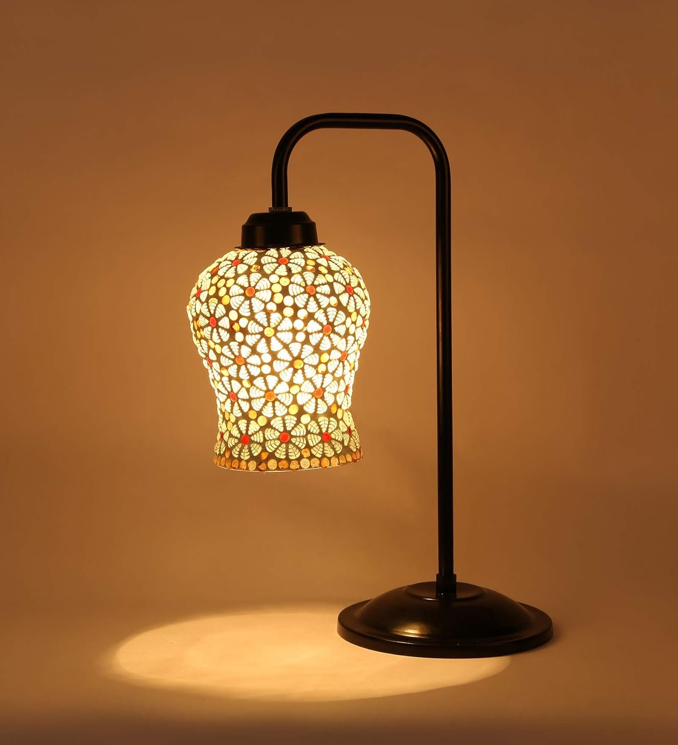 Mosaic Multicolor Glass Table LAMP with Black Base