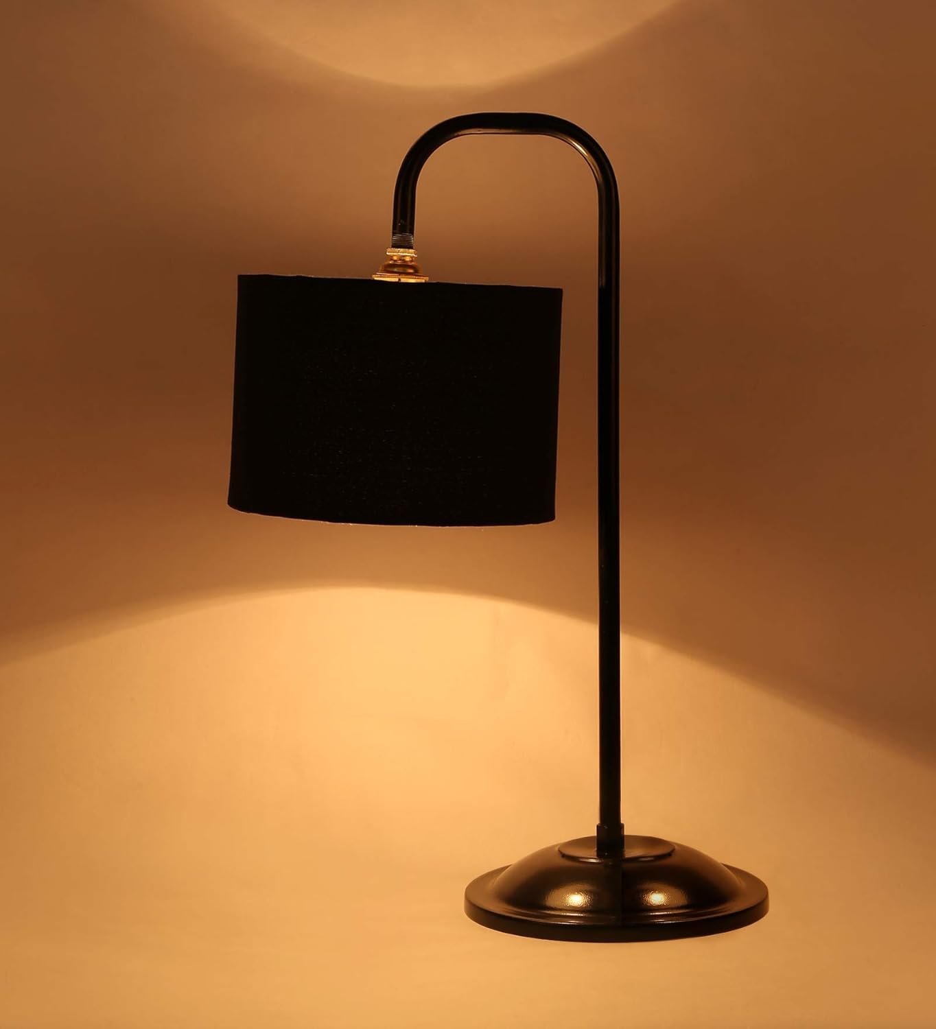 Black Cotton Table LAMP with Black Base