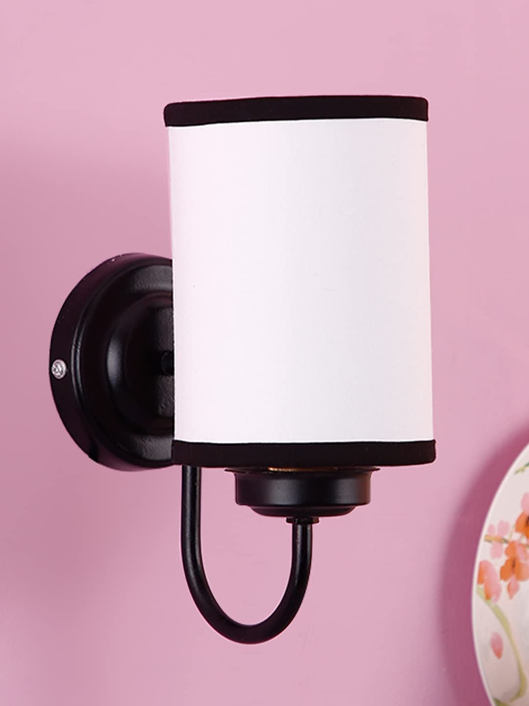 Multicolor Cotton Wall Mounted lamp with Black Base,V43