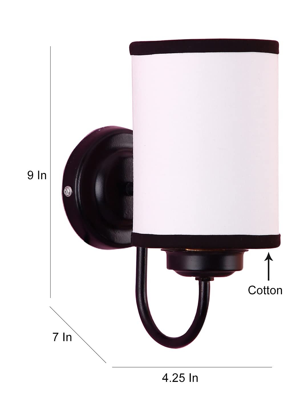 Multicolor Cotton Wall Mounted lamp with Black Base,V43