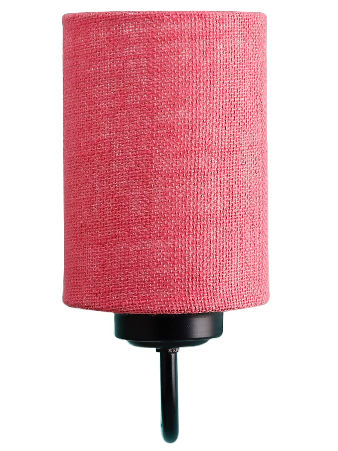 Pink Jute Wall Mounted lamp with Black Base