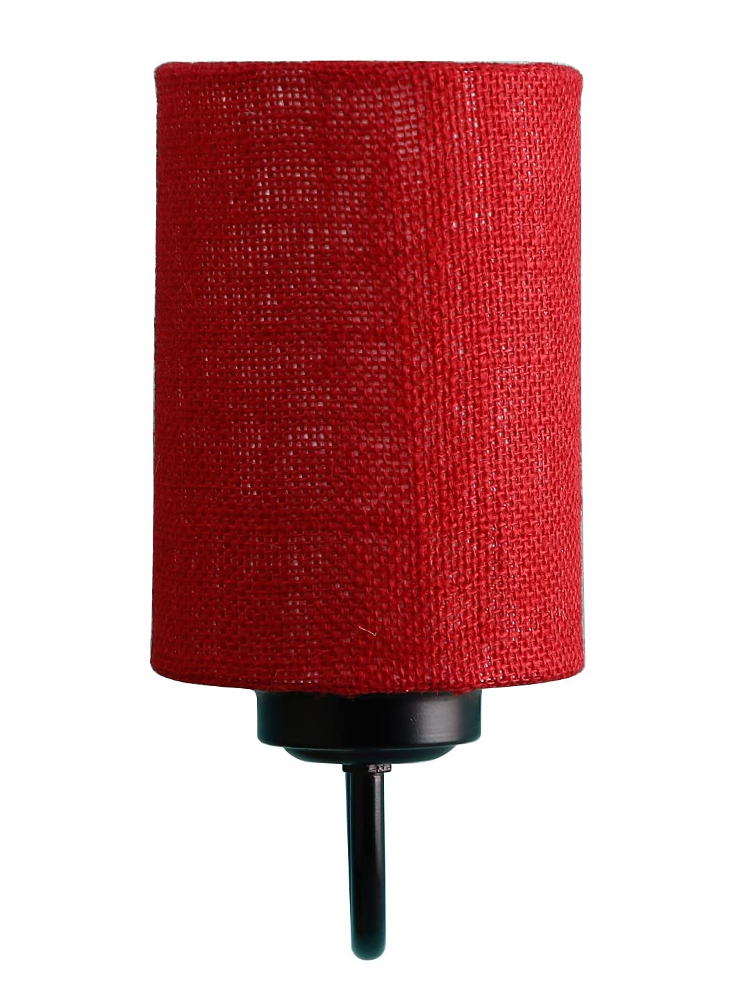 Maroon Jute Wall Mounted lamp with Black Base