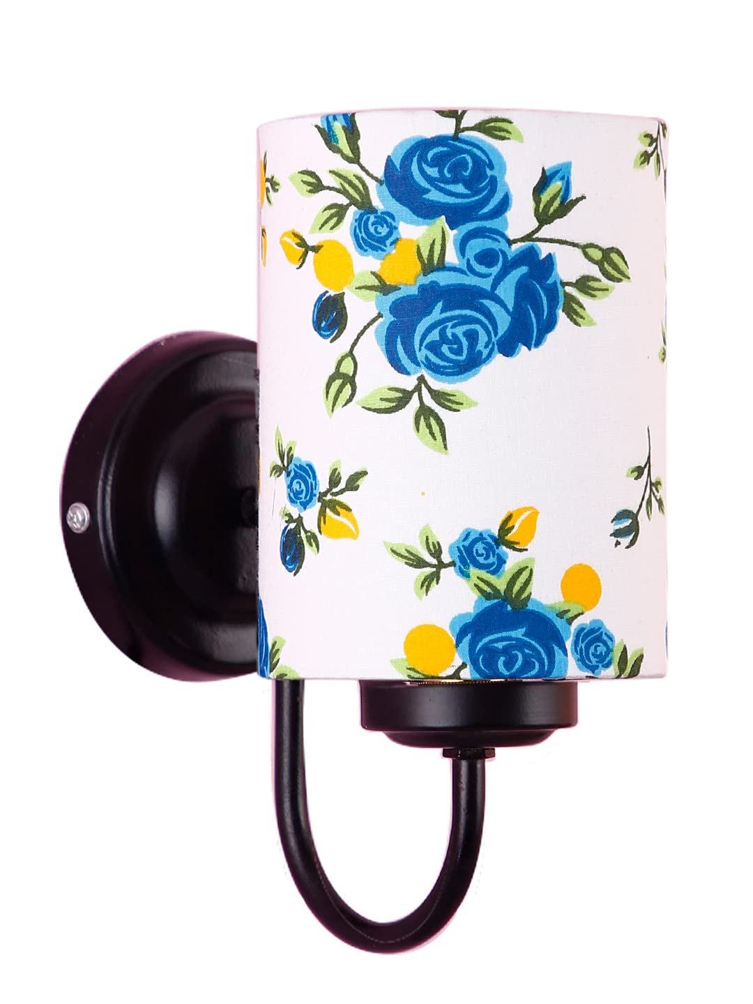 Multicolor Cotton Wall Mounted lamp with Black Base,V47
