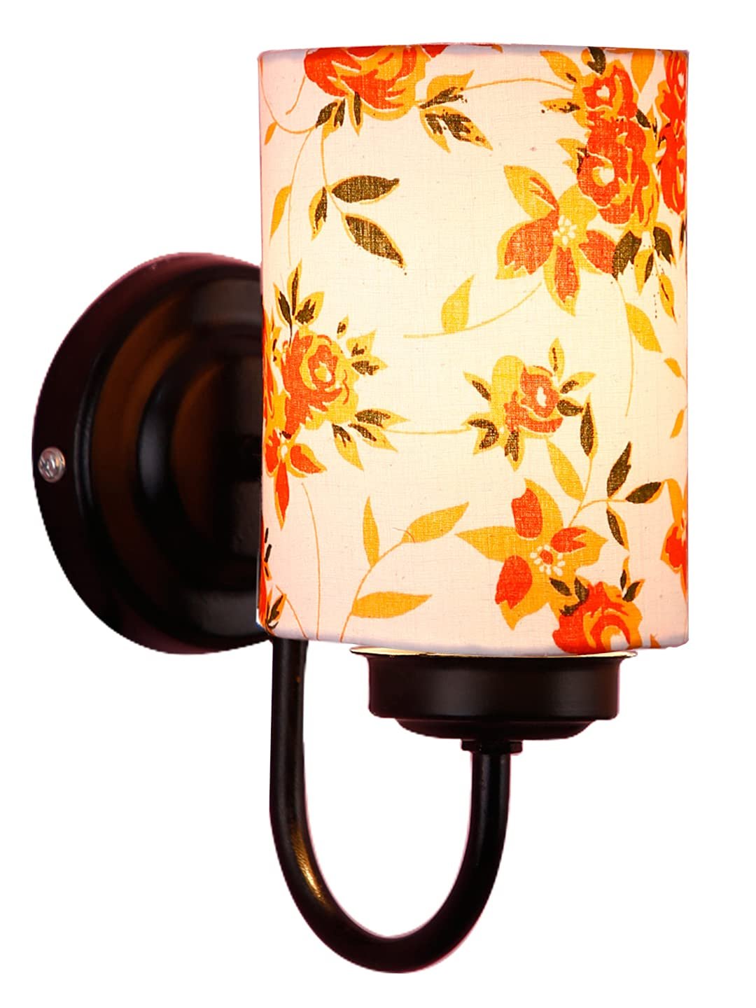 Multicolor Cotton Wall Mounted lamp with Black Base,V48