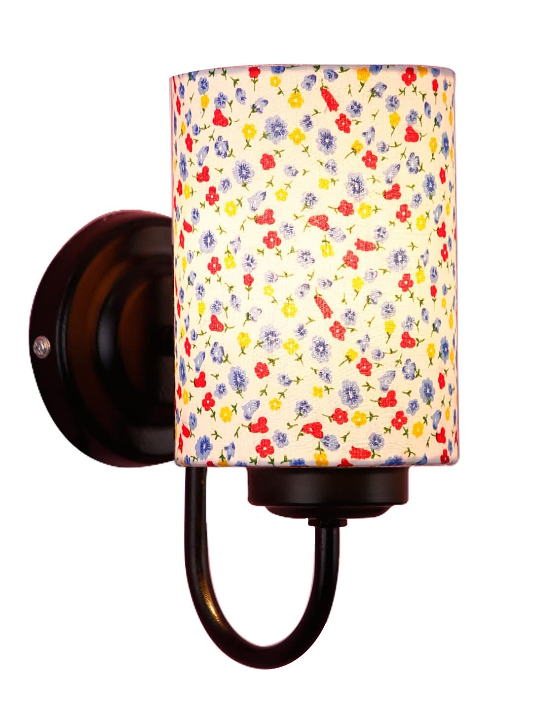 Multicolor Cotton Wall Mounted lamp with Black Base,V49