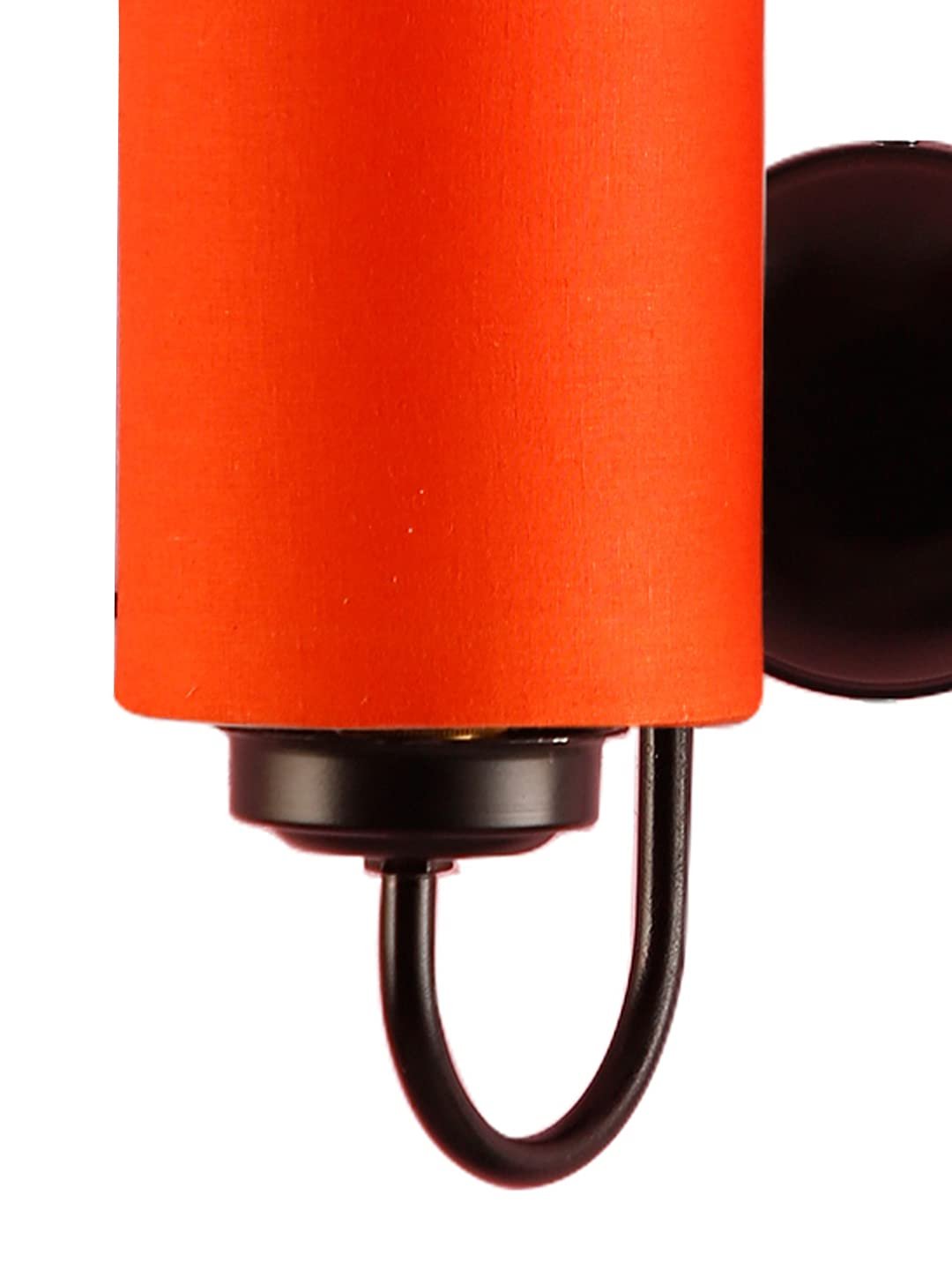 Orange Cotton Double Wall Mounted lamp with Black Base
