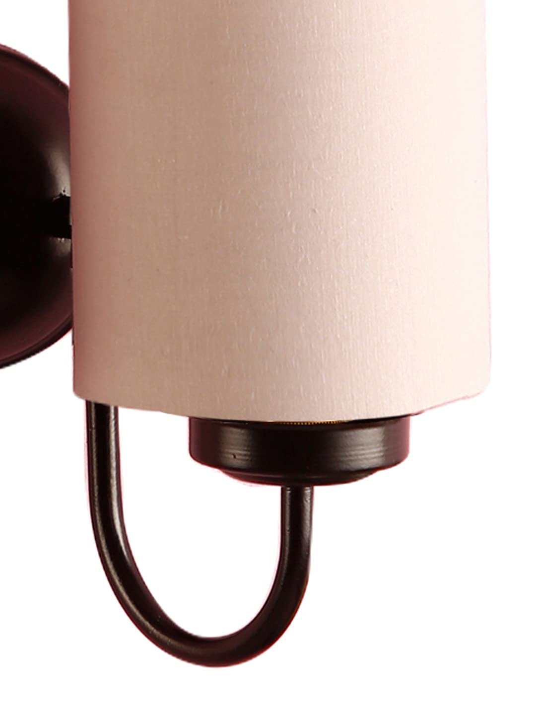 Grey Cotton Double Wall Mounted lamp with Black Base