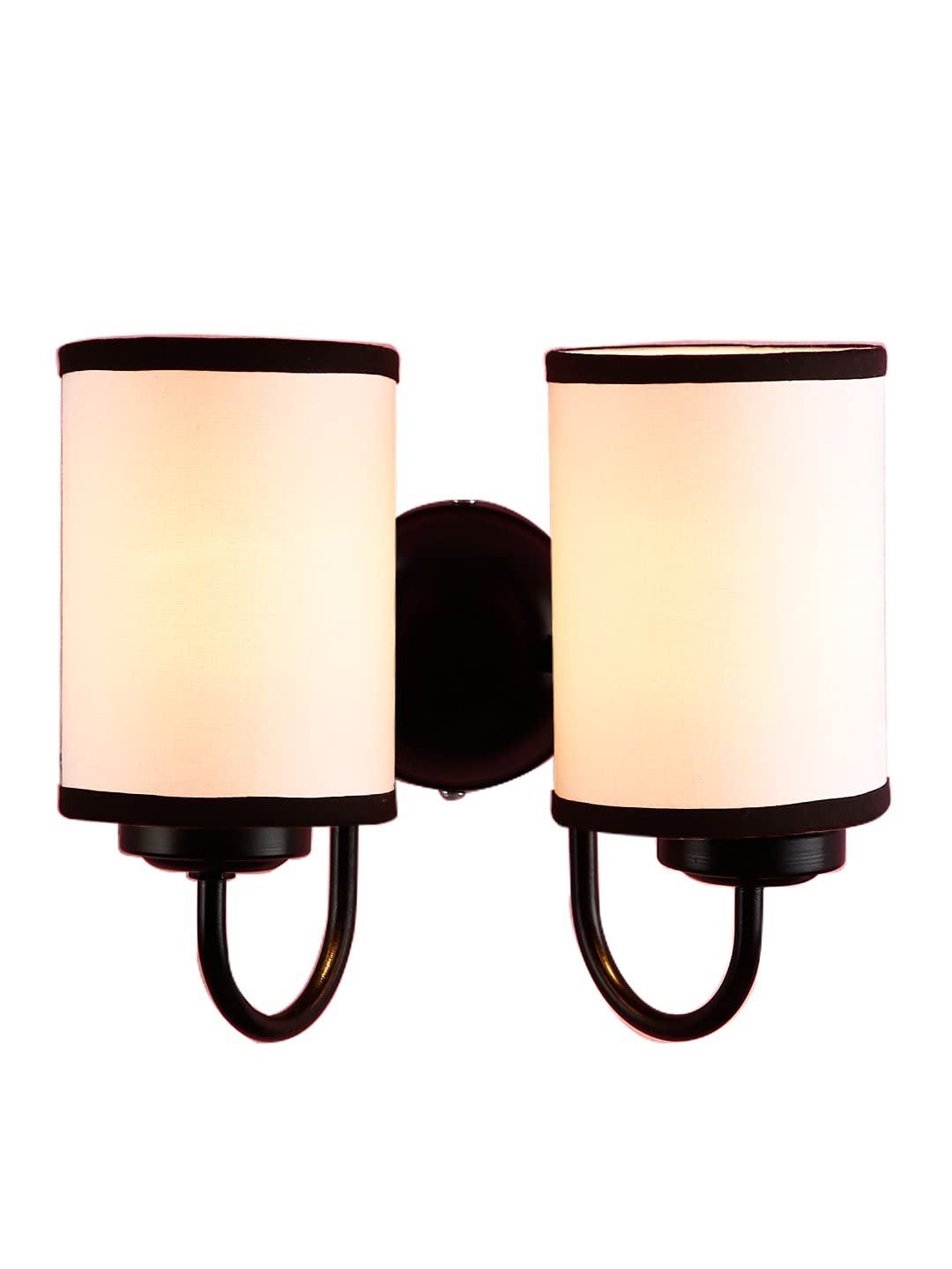 Multicolor Cotton Double Wall Mounted lamp with Black Base,V53