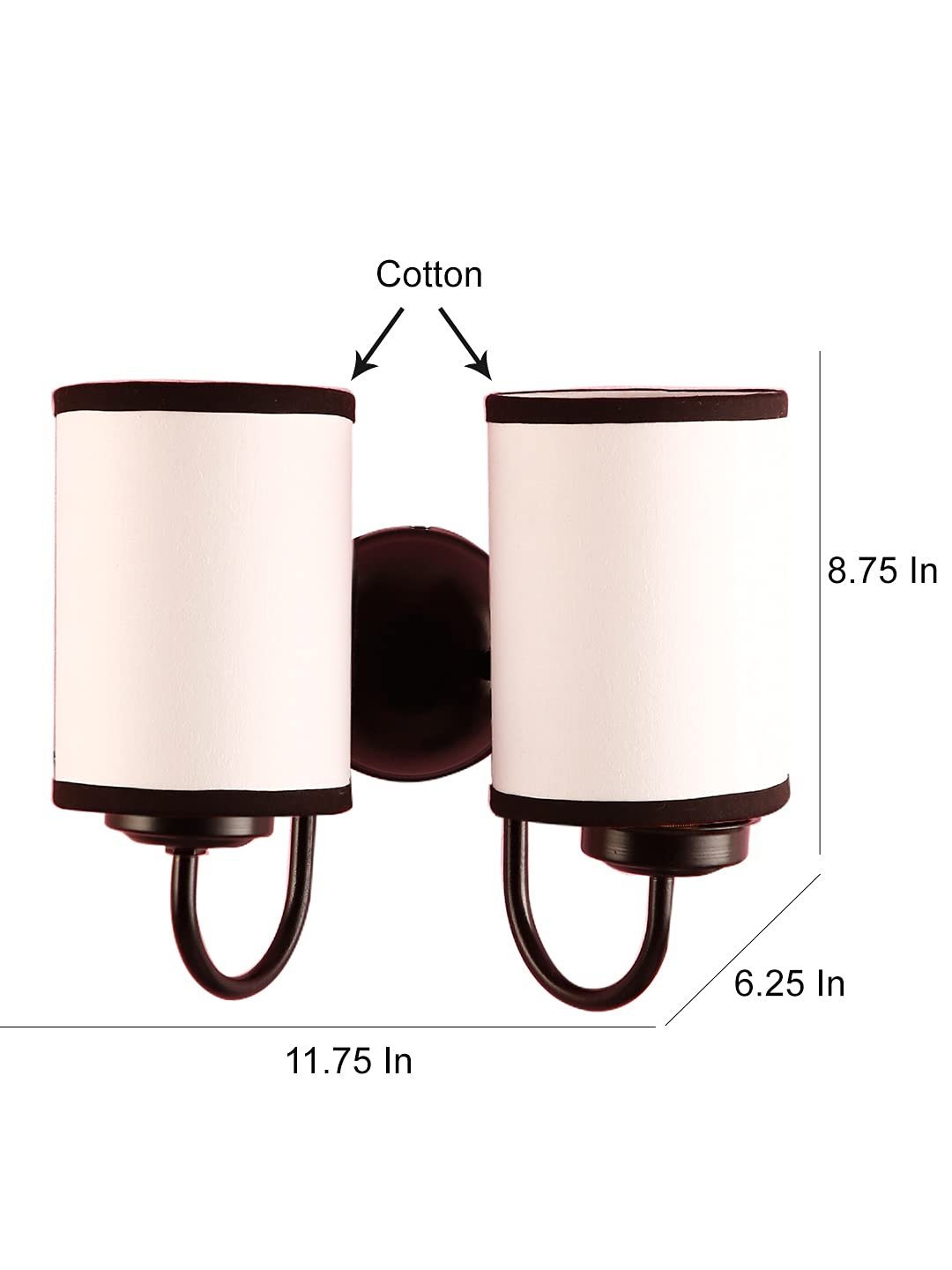 Multicolor Cotton Double Wall Mounted lamp with Black Base,V53