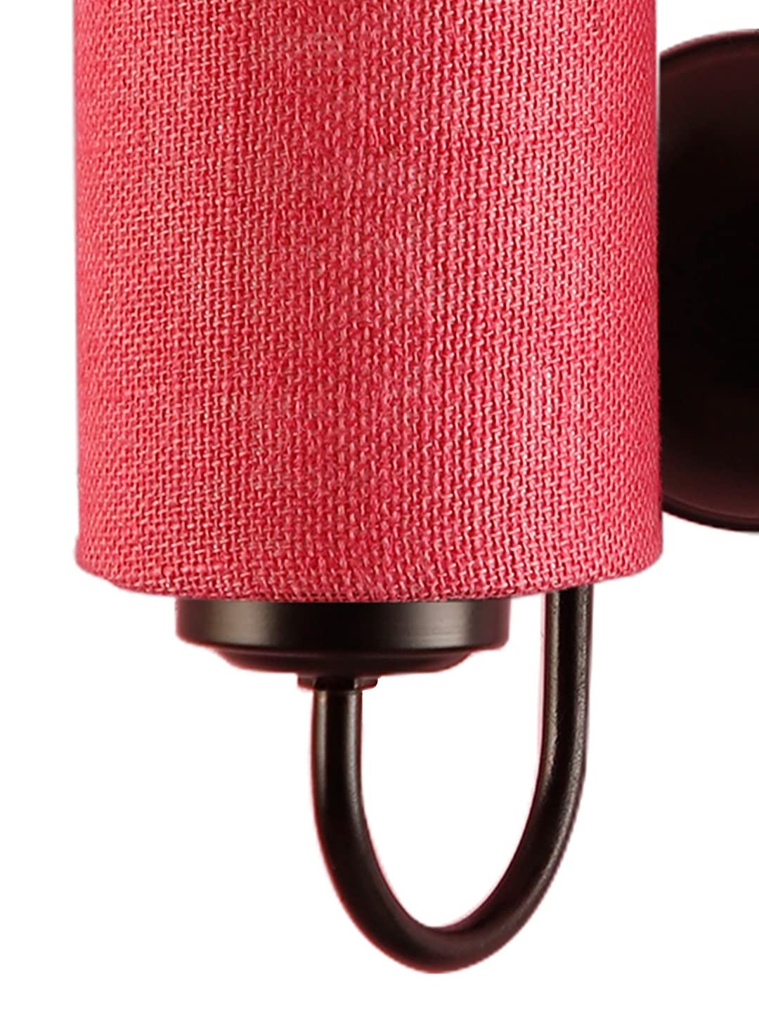 Pink Jute Double Wall Mounted lamp with Black Base