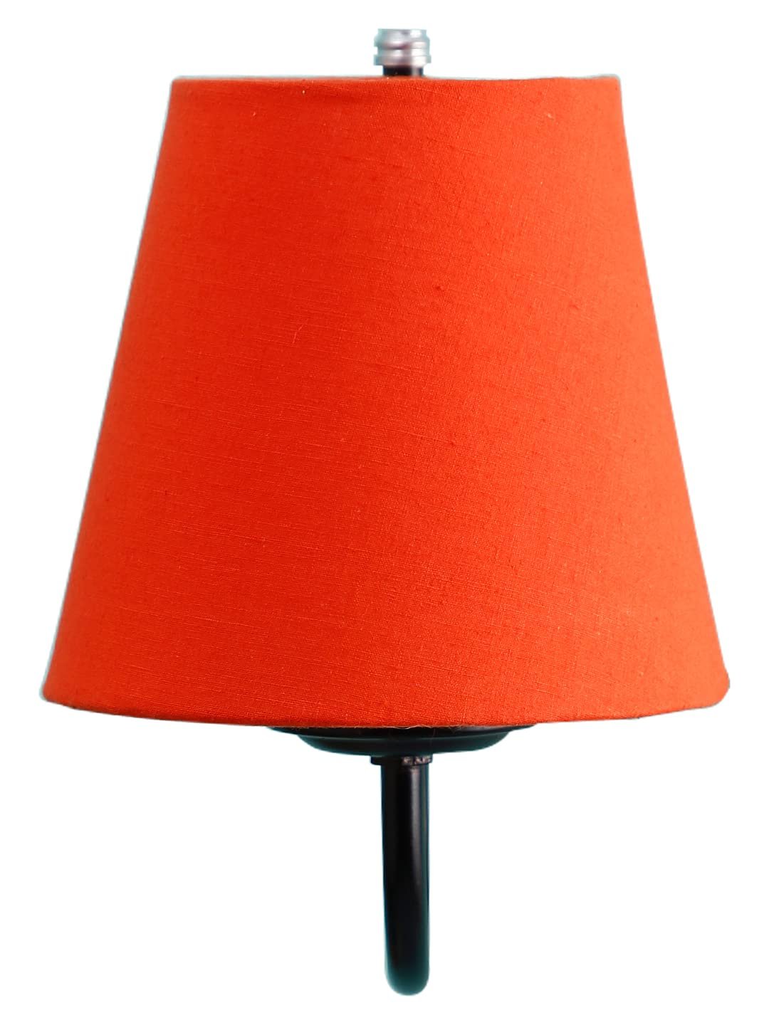 Orange conical Cotton Wall Mounted lamp with Black Base