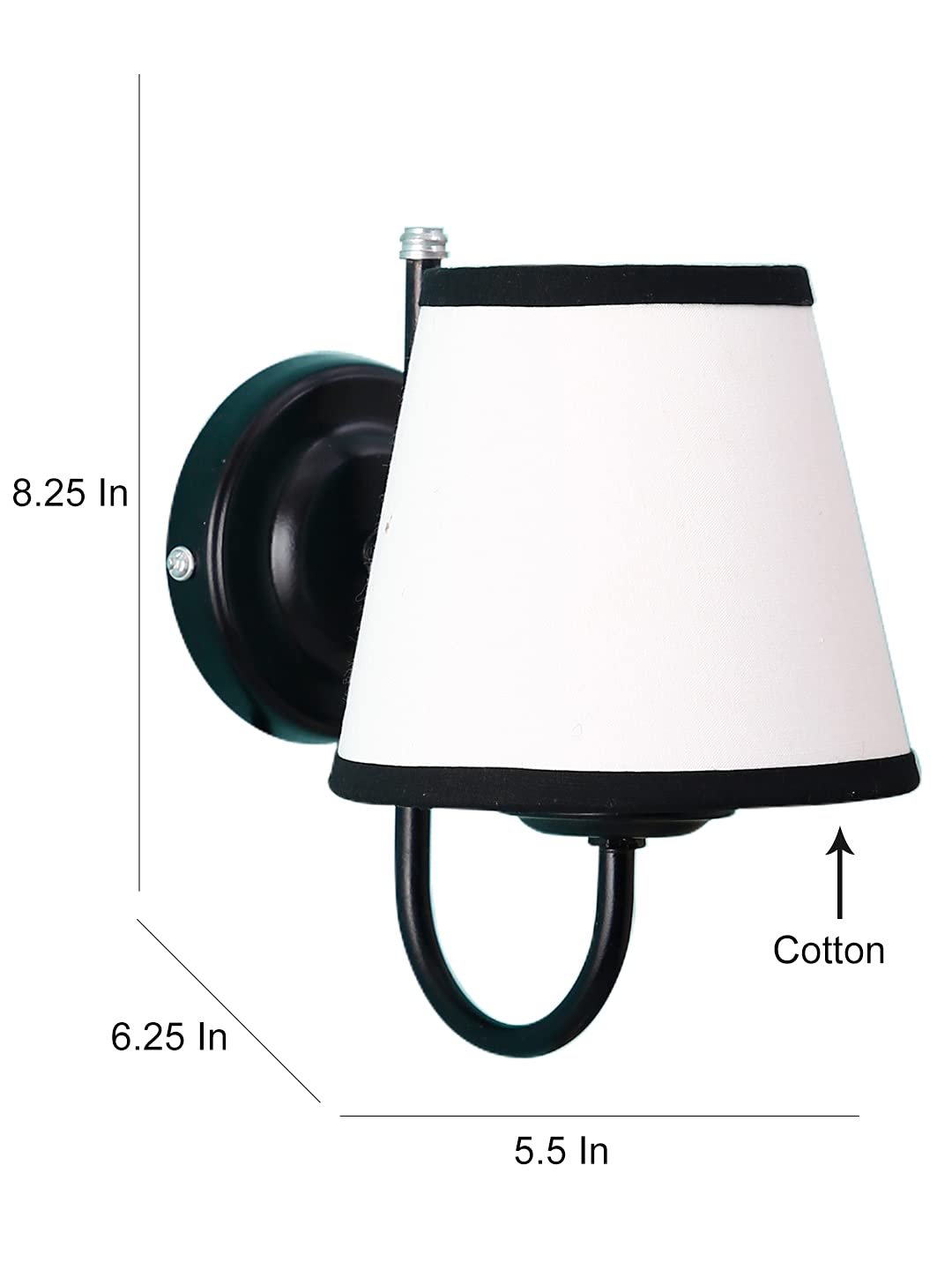 Multicolor conical Cotton Wall Mounted lamp with Black Base,V66