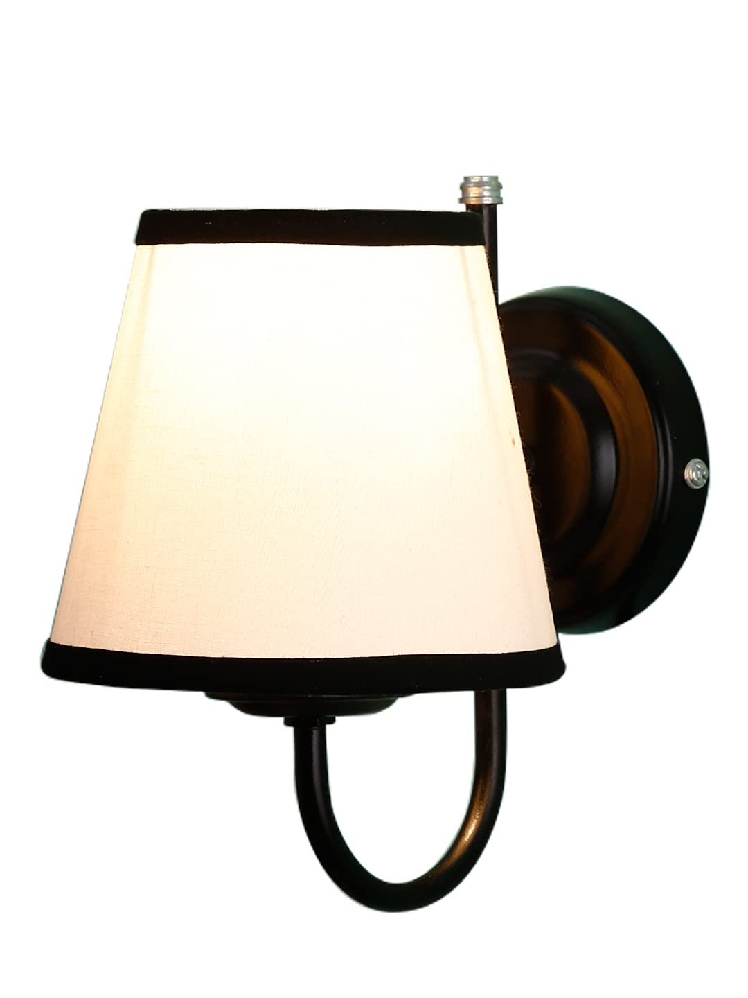 Multicolor conical Cotton Wall Mounted lamp with Black Base,V66