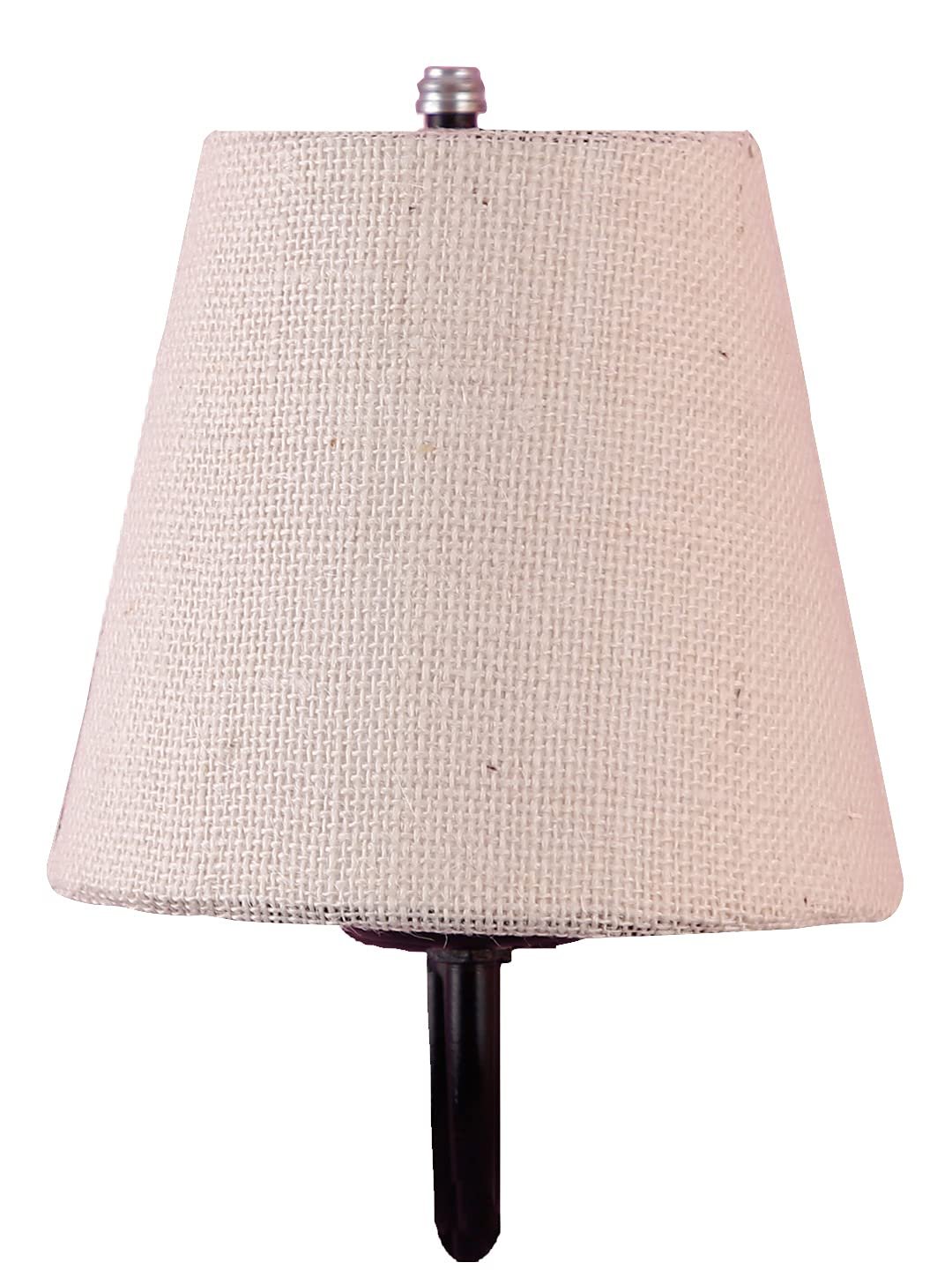 White Jute conical Wall Mounted lamp with Black Base